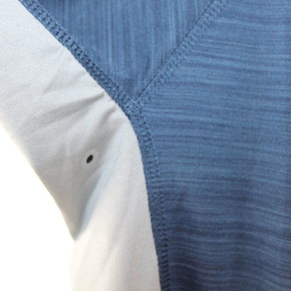 HANG TEN MENS UPF 50+ SUN TEE T SHIRT NWT LONG SLEEVE SZ SMALL BLUE GRAY POCKET - Picture 6 of 13